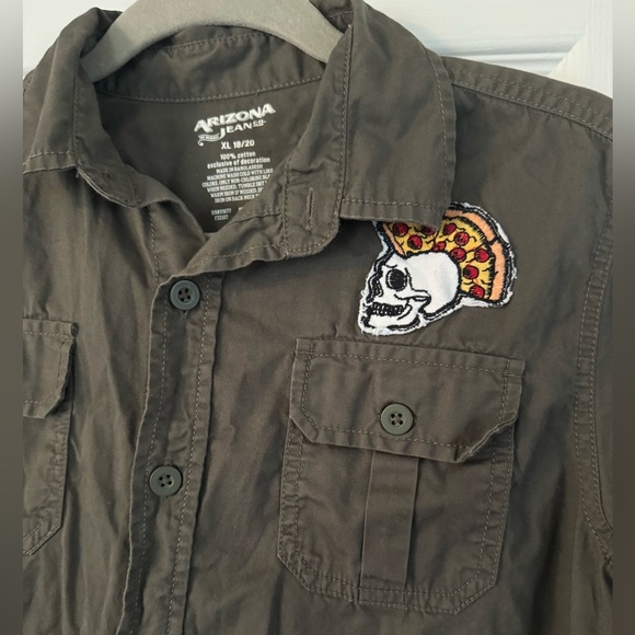 Arizona jeans button down shirt Jacket patchwork utilitarian military outdoor XL - Picture 5 of 5
